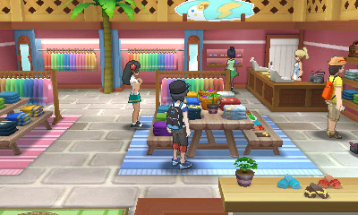 Le magasin de vêtements dans Pokémon Soleil & Lune
